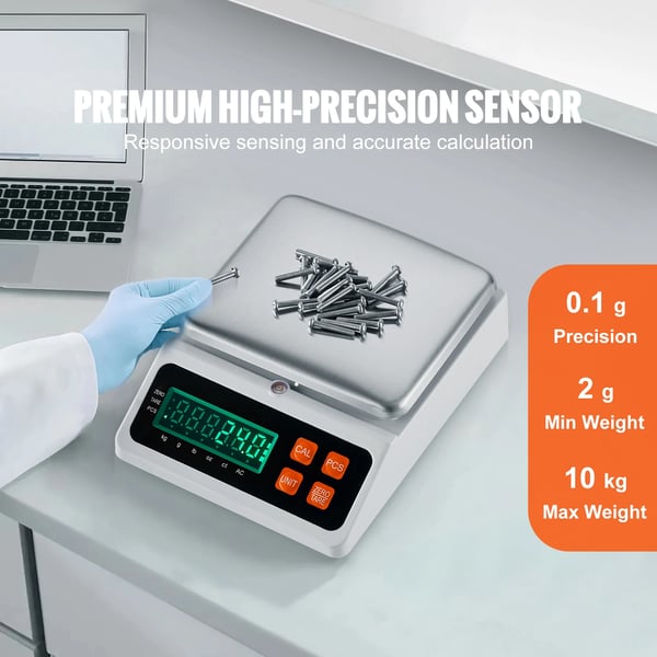 Digital våg, hög precision, uppladdningsbart batteri, 10 kg