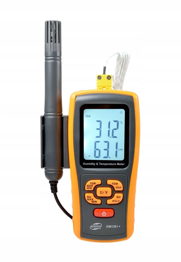 Hygrometer, Probe Længde 1,5 Meter, Måleområde 0%-100% Fugtighed, Temperaturområde -50°C til 200°C, Digital Skærm, Bluetooth Forbindelse