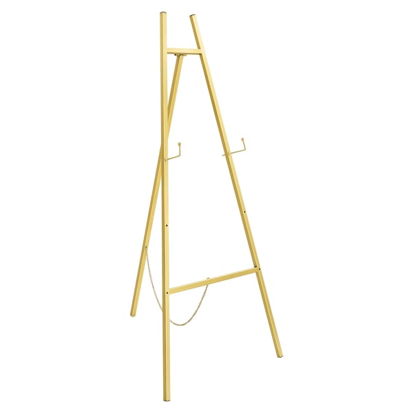 Display Easel Stativ, 50 cm x 62 cm x 104 cm, Stålrør Konstruktion, Belastning Kapacitet 5 kg, Foldbart Design, Champagne Guld Finish