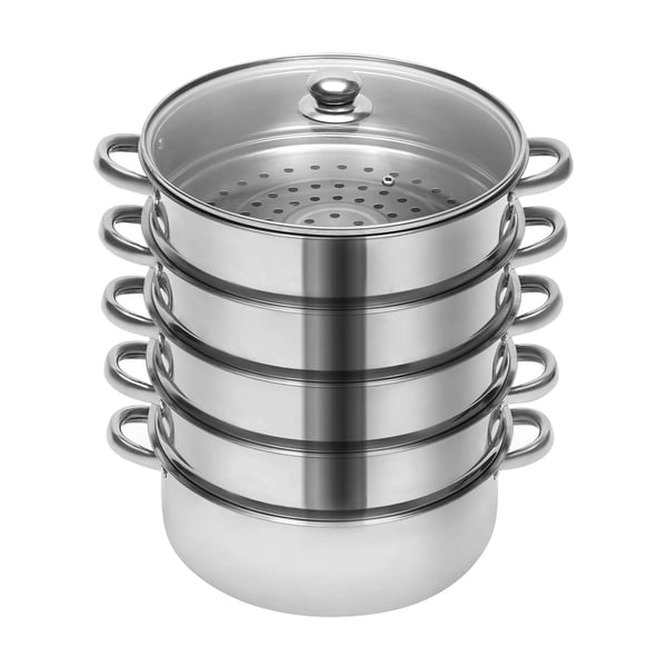 Ångkokare, 5-lagers design, diskmaskinssäker,Ljusgrå