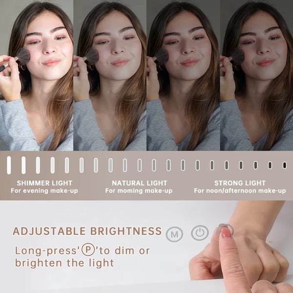 Makeup Spejl, LED Belysning, Berøringssensor Kontrol,5846USB-Hvid