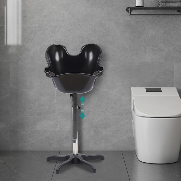 Hårvaskebassin, Justerbar Højde, Ergonomisk Design,sort