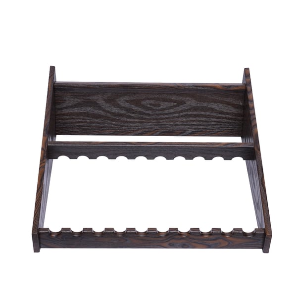 Cue Holder, Billard Pool Stick Stativ, 10-Hullers Design, Holdbar Konstruktion, Brun