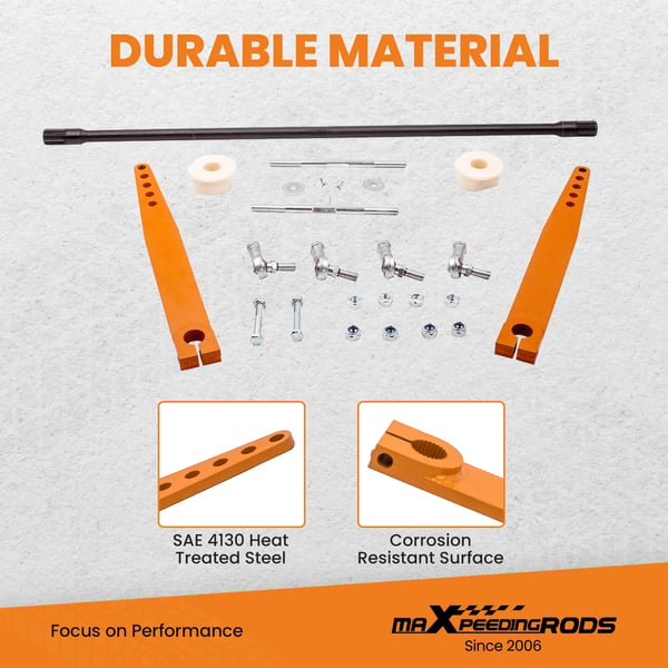 Front Sway Bar Kit, Stål, 105 mm Længde, 13 mm Bredde, 8 mm Højde, 7,5 kg Vægt