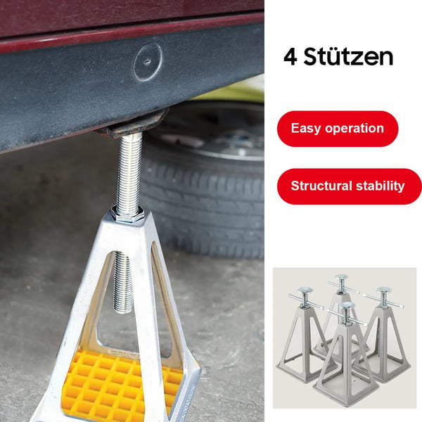 Campingstøtte, Aluminiumlegering, Højdeområde 28-44 cm, Belastningskapacitet 900 kg, Dimensioner 16x16x22 cm, Nettovægt 760 g