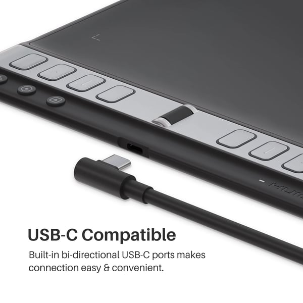 Tegnetablet, 8192 niveauer af trykfølsomhed, kompakt design, tilpasselige taster