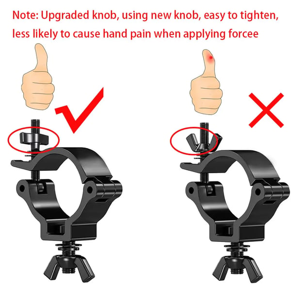 Lys Klemme, Heavy Duty Aluminium, Kompatibel med 48-51mm armaturer, Designet til Moving Head Lys, Strømkilde AC, Lysstrøm Mindre end 60