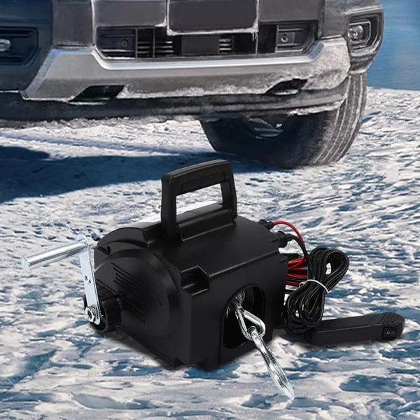 Elektrisk Vinsch, 6000 lb Trækkapacitet, Holdbar Konstruktion,sort