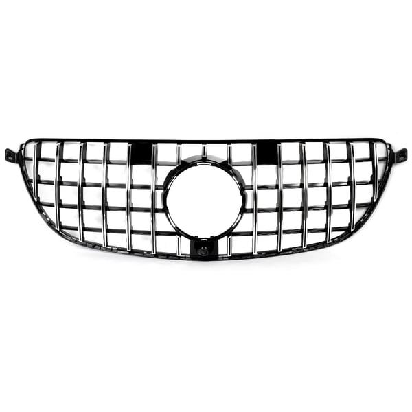 Frontbumpergrill, Holdbart ABS-plast, Standardpasform,Krom sort