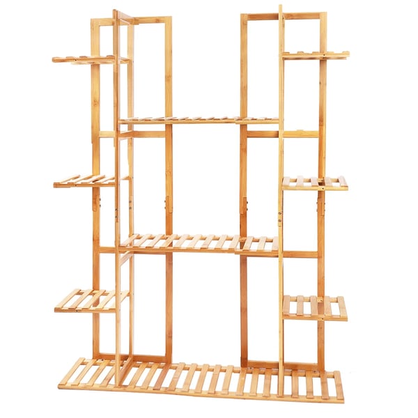 Planteholder, 9-lags bambusorganisator, pladsbesparende design,Guld