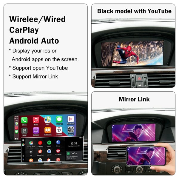Langaton CarPlay, Android Auto, USB-soitto,CIC-järjestelmä musta