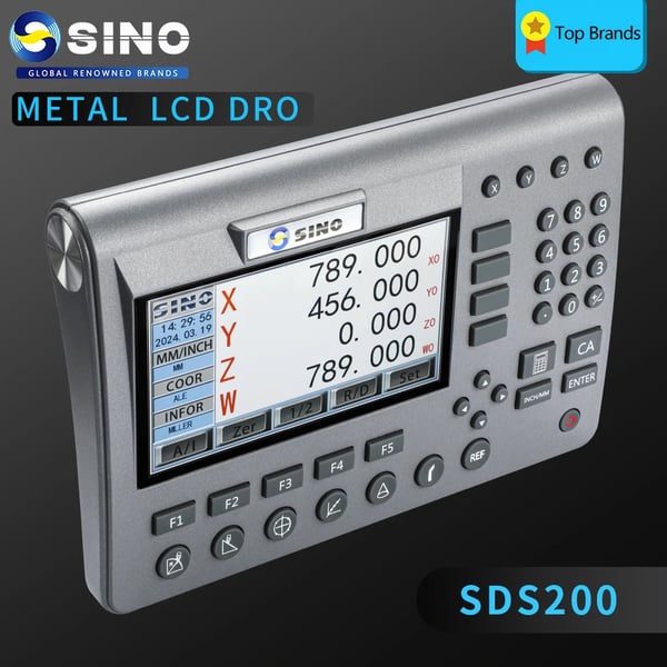 Digital aflæsning, 4 akse kompatibilitet, stort LCD-display,SDS200 DRO