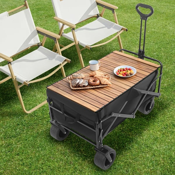 Campingvogn, Robust Konstruktion, 180L Kapacitet,Sort