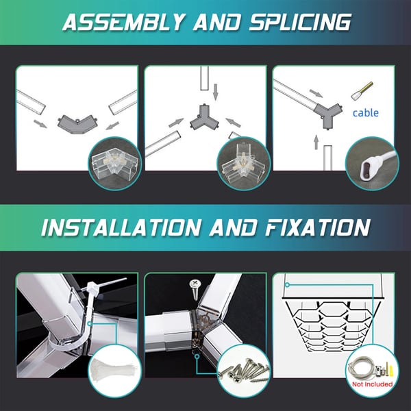 Garage Lys, Energi Effektiv, Alsidig Anvendelse,14 Hex Kit
