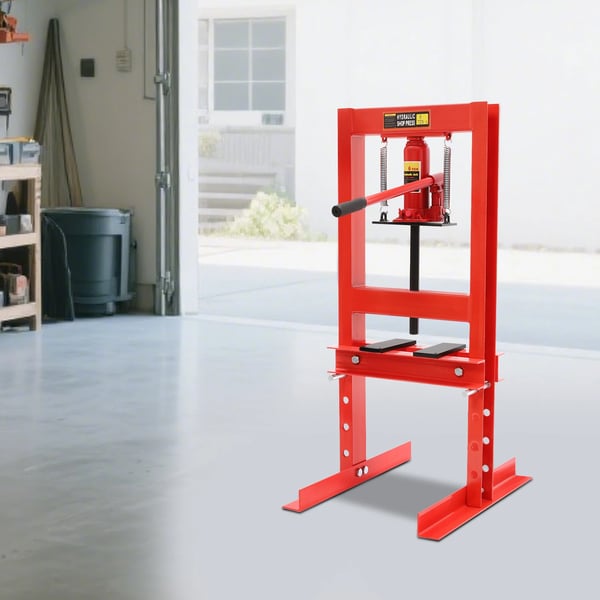 Hydraulisk Presse, Justerbar Højde, Høj Stabilitet,Rød