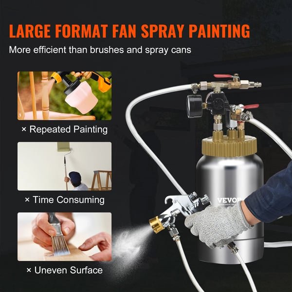 Spraymalingstrykbeholder, Justerbart Tryk, Letvægtsdesign,2L 0.5gal