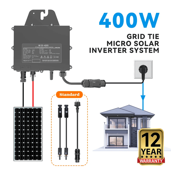 Solarmikroinverter, Høj Effektivitet, Avancerede Sikkerhedsfunktioner,AC 230V, 400W inverter, DC 22-50V