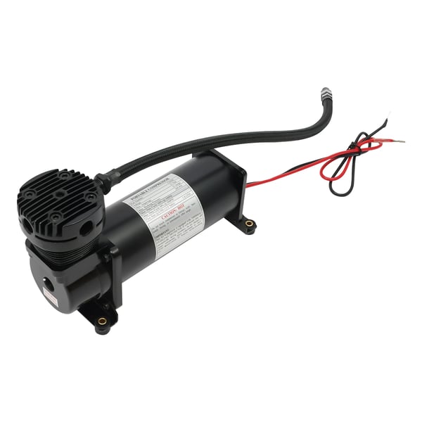 Luftkompressor, Maks. tryk 200 PSI, Flow rate 1.75 CFM, Dimensioner 12.8 × 5.7 × 8.9 tommer, 12V strømkilde, 23 Ampere