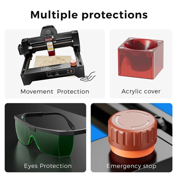 Lasergravør, Høj Præcision, Hurtig Hastighed,EU, LONGER RAY5 Mini 3.5W