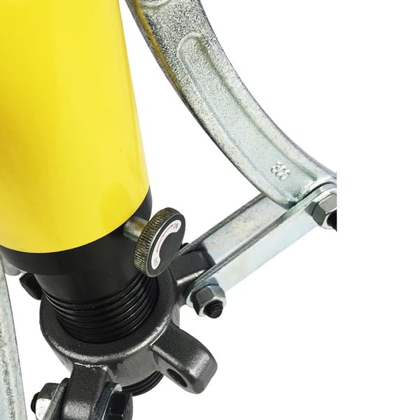 Hydraulinen vetopuristin, 15 tonnin kapasiteetti, 180 mm maksimiulottuvuus, 300 mm maksimihaarukka, säädettävät kaksi/kolme leuka