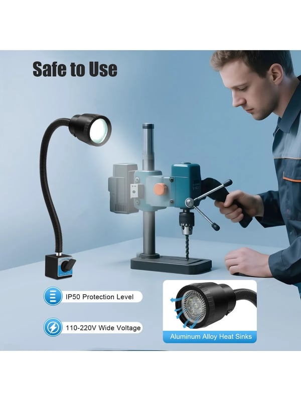 Arbejdslampe, Magnetisk Base, Fleksibel Slange Design,JZ27W8J7EUMLD