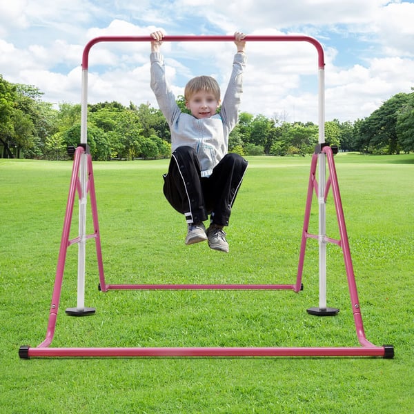 Gymnastikstang, Stål Konstruktion, Højdejusterbar 115-155 cm, Udvidet Størrelse 107*148 cm, Samling Påkrævet, Egnet til Børn