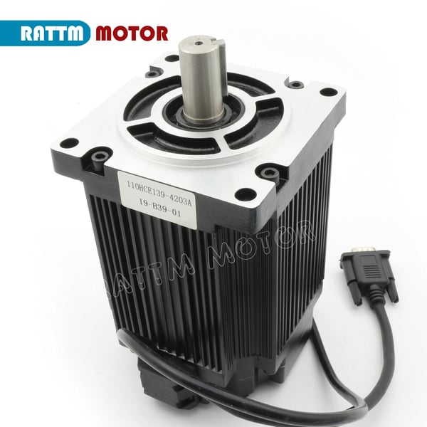 Lukket Sløjfe Servo Motor, 20 N.m Holdemoment, AC 150 ~ 240 V Spænding, 4.2 A Strøm, 3-faset Driver, 1000 Encoder Opløsning