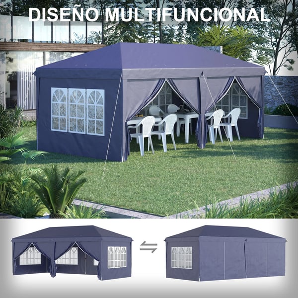 Folding Gazebo, 6m x 3m Størrelse, Oxford Materiale