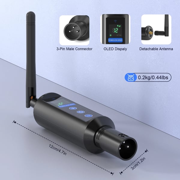 DMX512 Lähetin, Langaton Ohjaus, OLED-näyttö,4PCS