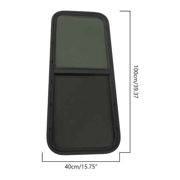 RV Vindue, 1000mm x 400mm, Aluminiumlegering, Hærdet Glas, Anti-Myg, Universel Kompatibilitet