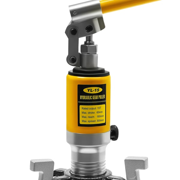 Universel lejeudtrækker, maksimal kapacitet 15 tons, maksimal slaglængde 60 mm, maksimal rækkevidde 180 mm, maksimal spredning 300 mm