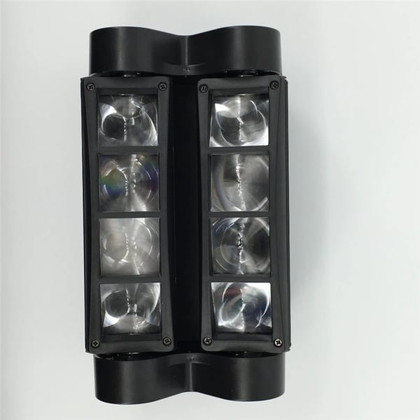 Bevægelseshovedlys, 80W effekt, 90-240V spænding, 8 RGBW LED'er, 4,5° strålevinkel, 145° vippebevægelse
