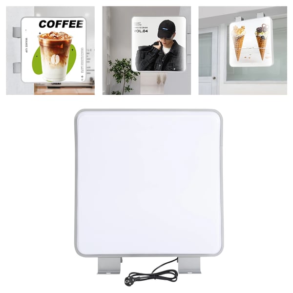 LED Lyskasse, Dobbelt-Sidet Display, Vandtæt Design,16-20W, Hvid