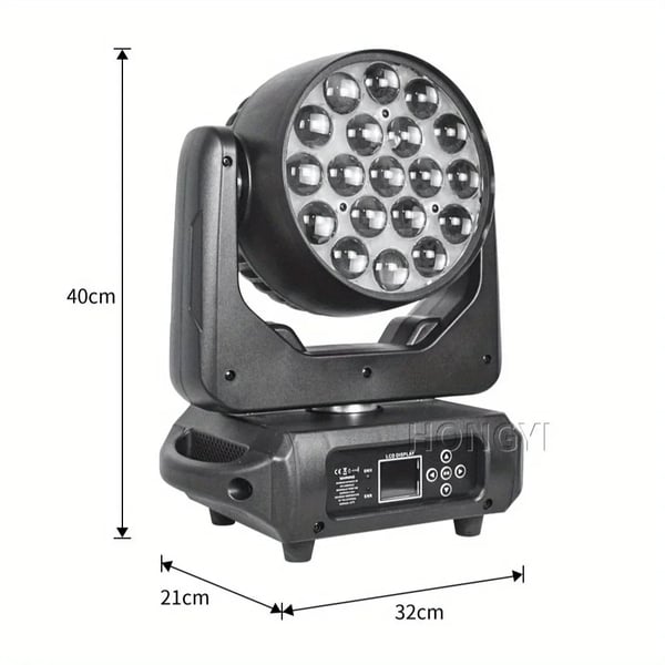Scene Lys, 19X15W RGBW 4i1 LED, 540° Pan, 180° Tilt,Sort, EU stik