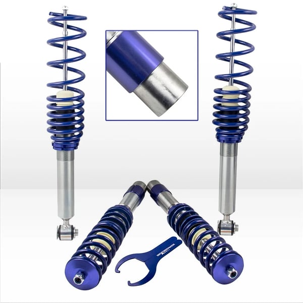 Coilover affjedringskit, Justerbar højde 35mm-75mm, Foran fjederhastighed 6 kg/mm, Bag fjederhastighed 2.5 kg/mm