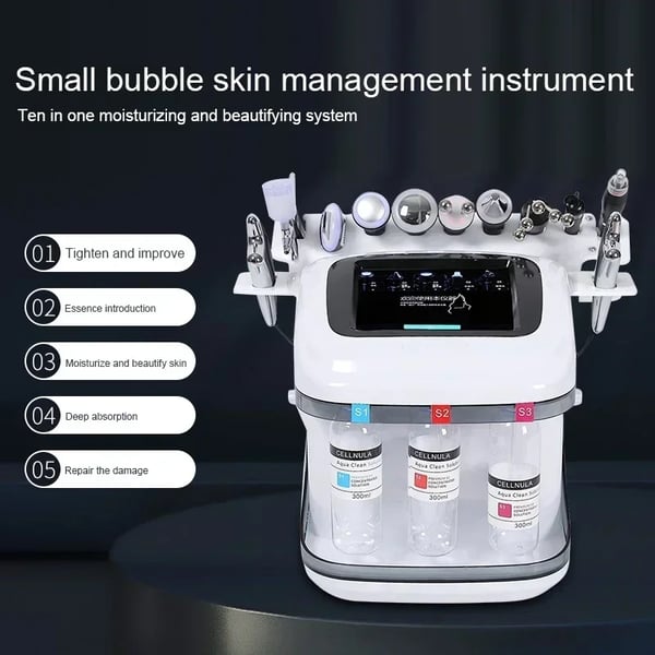 Ansigtsmaskine, Deep Aqua Peeling, Vand Oxygen Infusion,sort