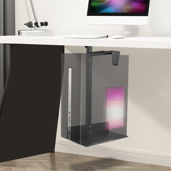 Computer Host Beslag, Justerbar Højde & Bredde, Under Skrivebord Montering,Sort