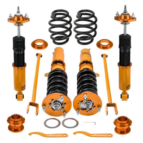 Coilover Kit, Justerbar Højde, 24 Niveauer af Dæmpning, Kompatibel med BMW Coupe E46 3 Serie