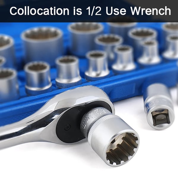 Torx Socket Sæt, 12-Punkts Design, Holdbar Stål Konstruktion,Blå