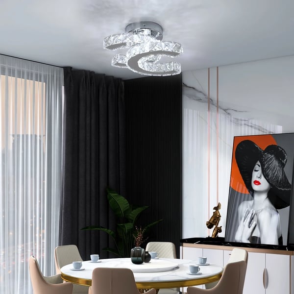 Loftlampe, LED Indendørs Belysning, Elegant Krystal Design,ændrebar, SJ-SC-SS