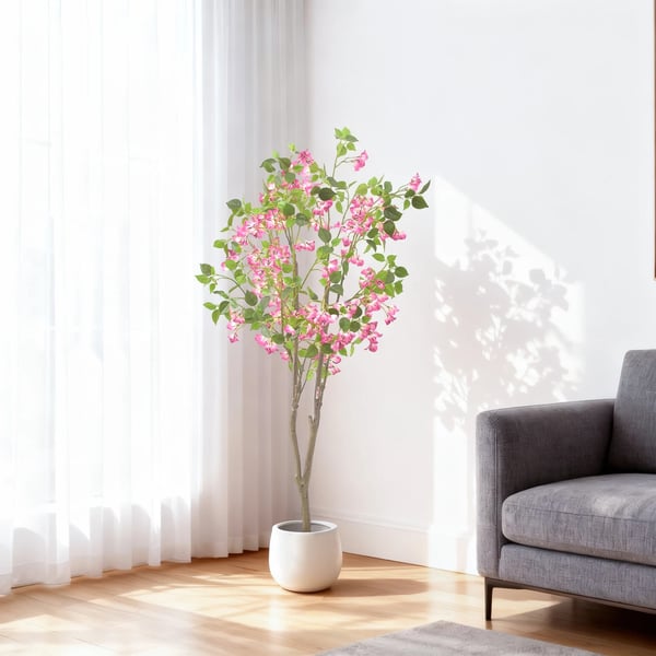 Kunstig Bougainvillea Træ, Elegant Indendørs og Udendørs Dekor, Vedligeholdelsesfri,150cm