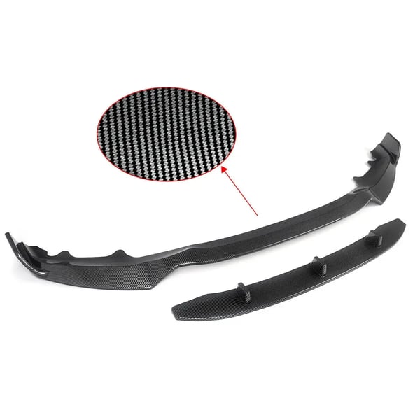 Front Bumper Lip Splitter, M Performance Stil, Holdbart ABS Plastik,Kulfiberlook