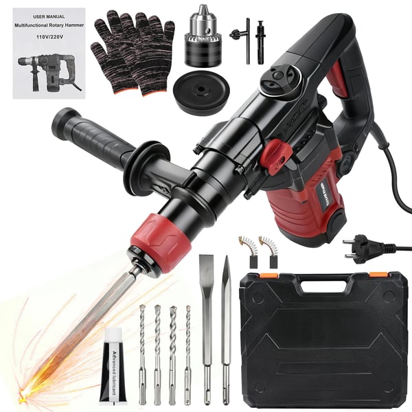 Nedbrydningshammer, 1300 Watt, 6 Joules slagenergi, 0-920 RPM hastighed, SDS-Plus kompatibilitet, anti-vibrationshåndtag