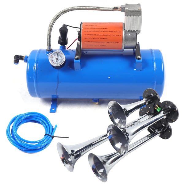Lufthornsæt, 12V Strøm, 150 PSI Maks Tryk,Blå