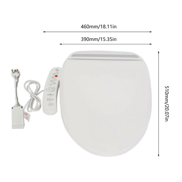 Smart Brusetoilet, Opvarmet Sæde, Justerbar Temperatur,HVID