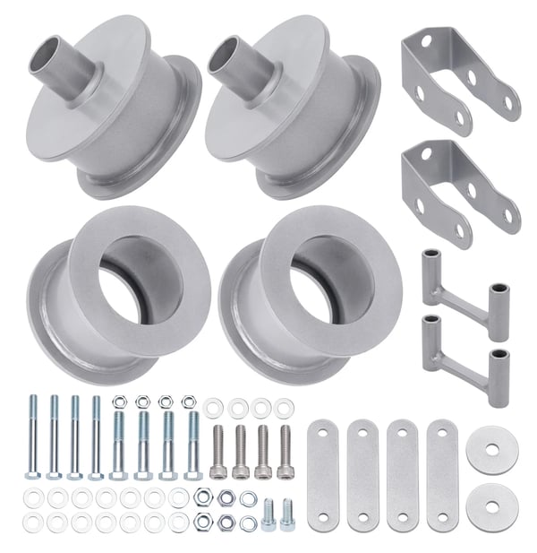 Lift Leveling Kit, 3" Front, 3" Bag, Kompatibel med Jeep Wrangler JK 2007-2018, Kulstofstål, Nem installation
