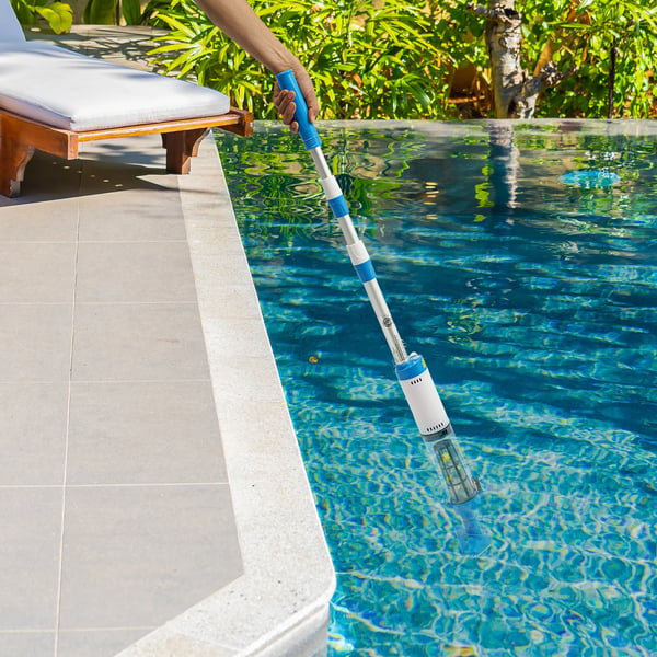 Håndholdt Poolrenser, Batteridrevet, Teleskopisk Design,Blå