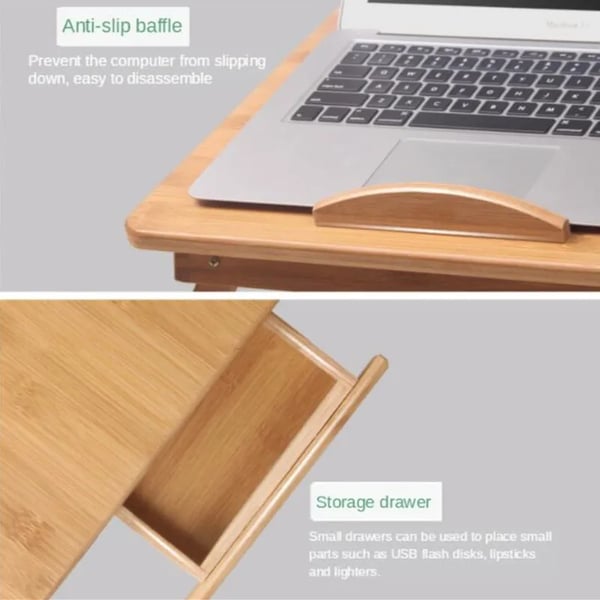 Hjem Foldbar Computerbord, Letvægtsdesign, Miljøvenlige Materialer,stor skuffeventilator