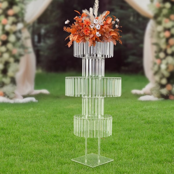 Blomsterstand, 5-lags design, elegant akrylbygning,Sølv