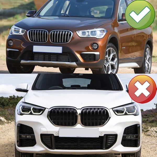 Front Bumper Splitter, Høj Kvalitet ABS Plast, Kompatibel med Luksus Kompakt SUV Model F48 F49,Glansende Sort